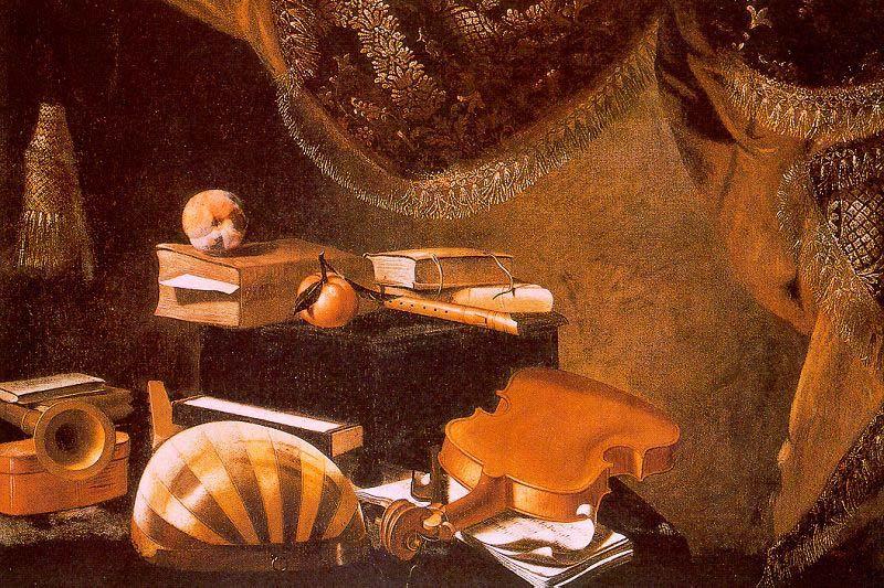 Evaristo Baschenis Still Life with Musical Instruments